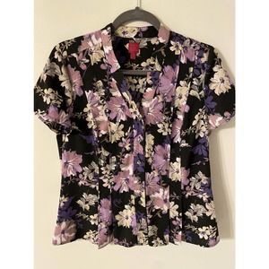 212 Collection Purple floral top